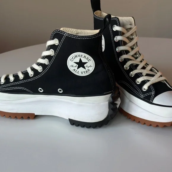 Converse Run Star Hike Hi Black Platform Sneakers - Picture 12 of 16